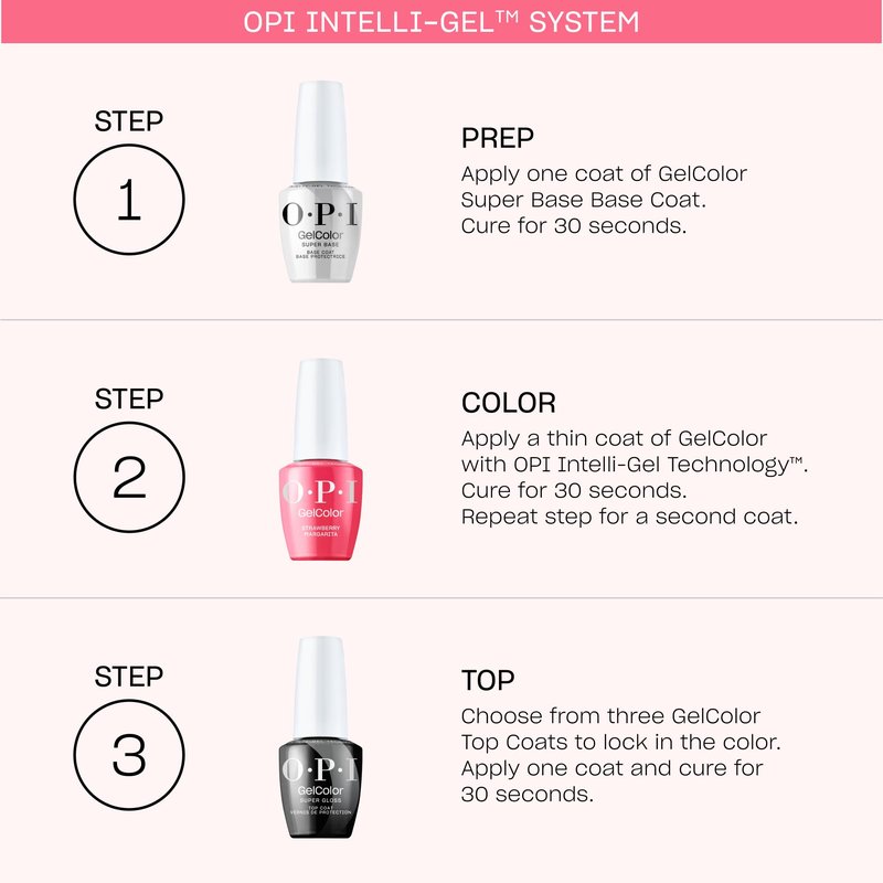 OPI GelColor Super Gloss Top Coat | LED Cure Gel Nail Polish with High Shine Finish | Protects Color, Scratch-Resistant & Prevents Chipping | 0.5 Fl Oz