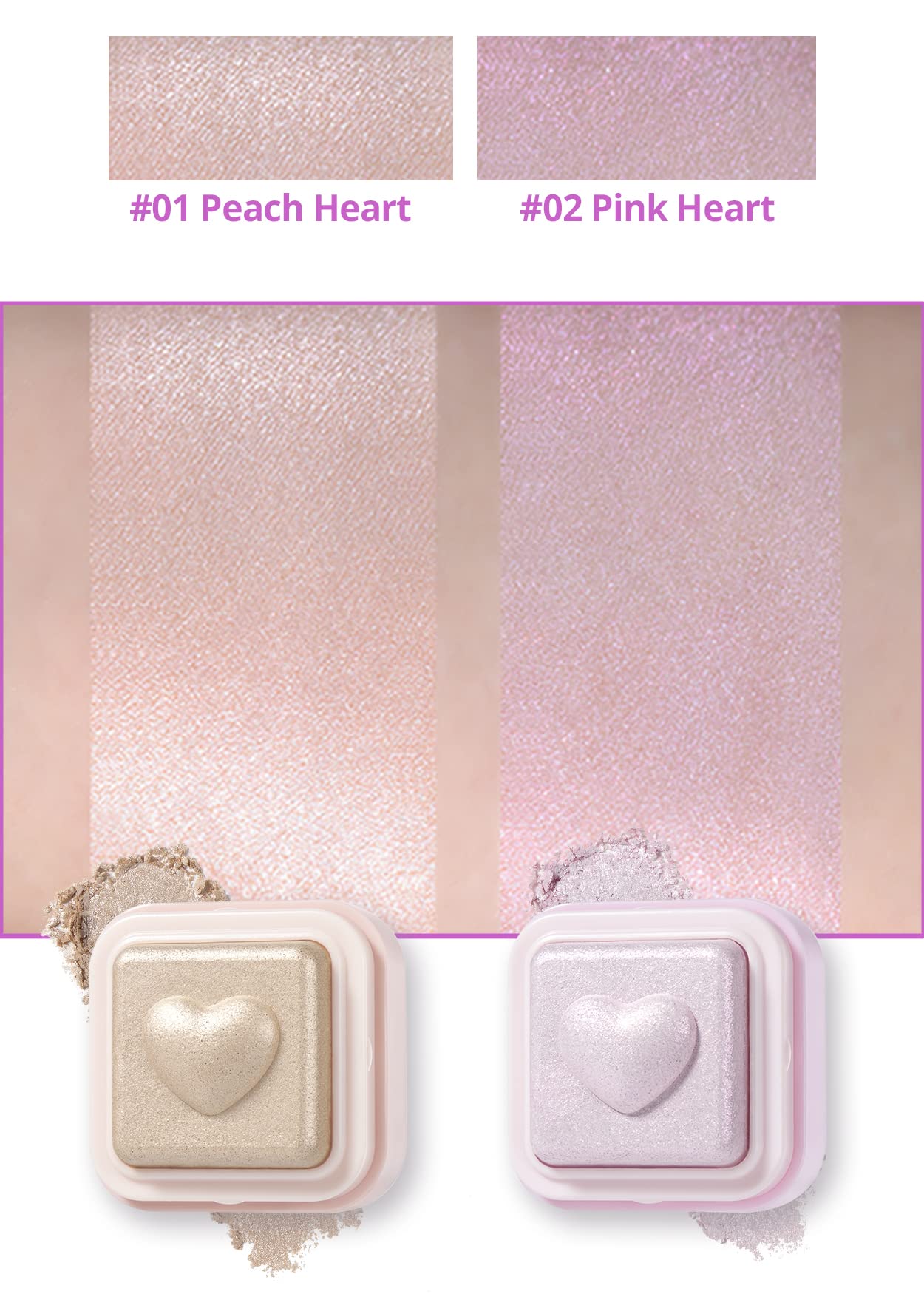 Colorgram Sebum Retouching Blur Pact + Milk Bling Heartlighter 02 Pink Heart Bundle
