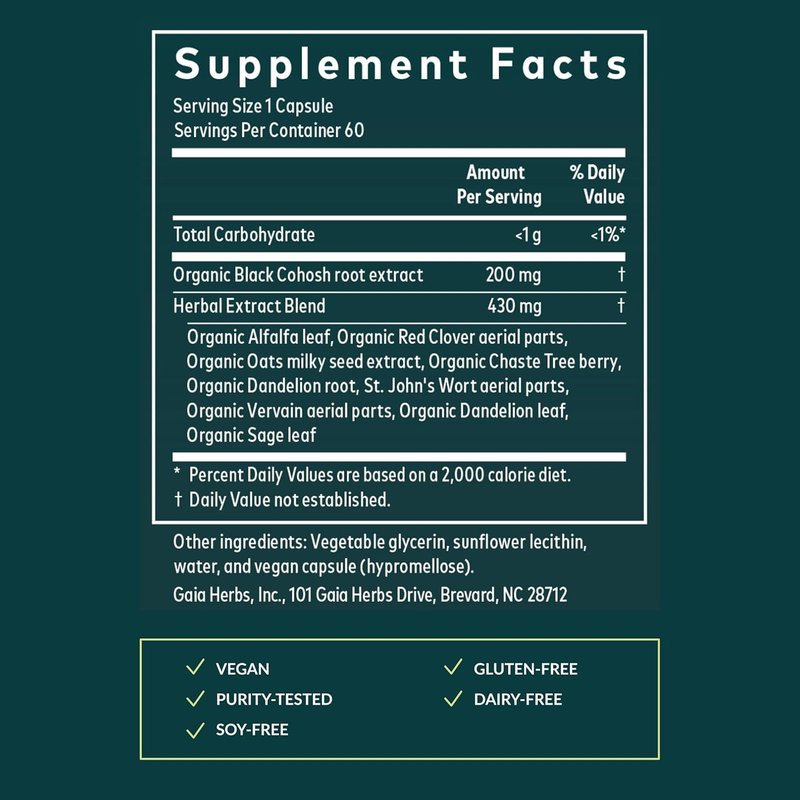 Menopause Support Supplement - Hormone Balance & Well-Being for Women | 60 Vegan Liquid Phyto-Caps