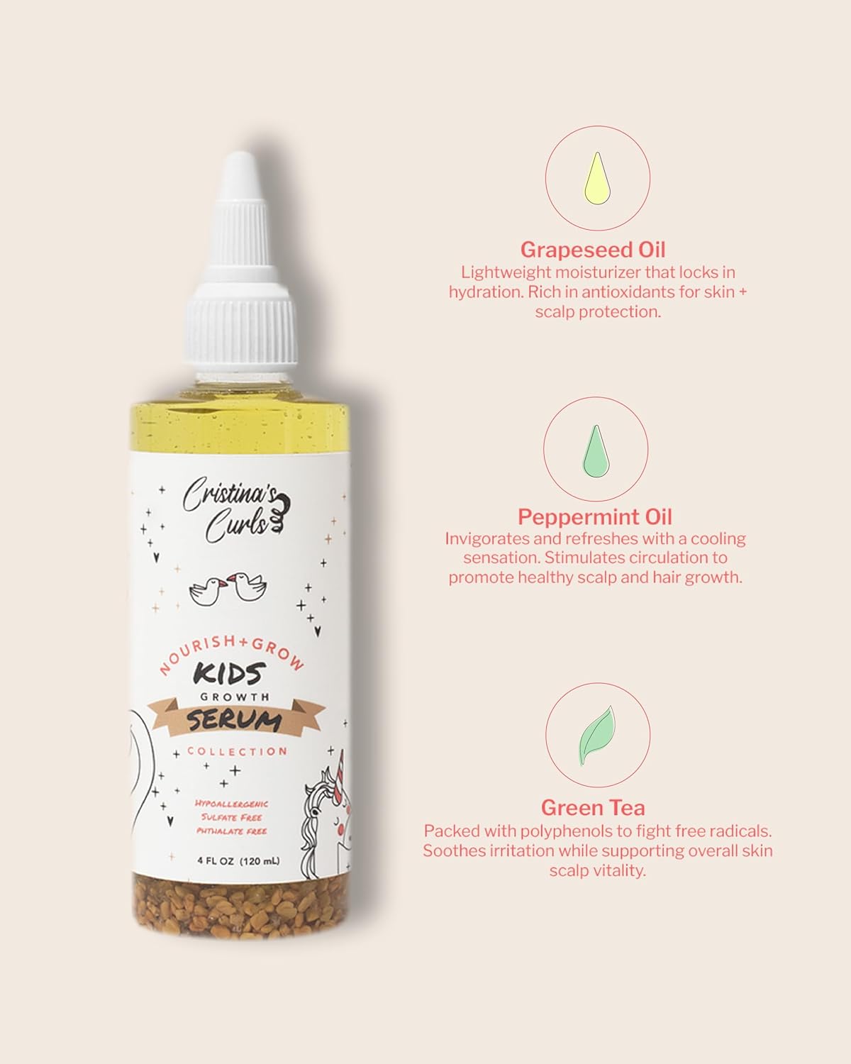 Curly Hair Scalp Serum - Soothing Treatment for Kids | Moisturizing Oil for Dry Scalp & Itch Relief