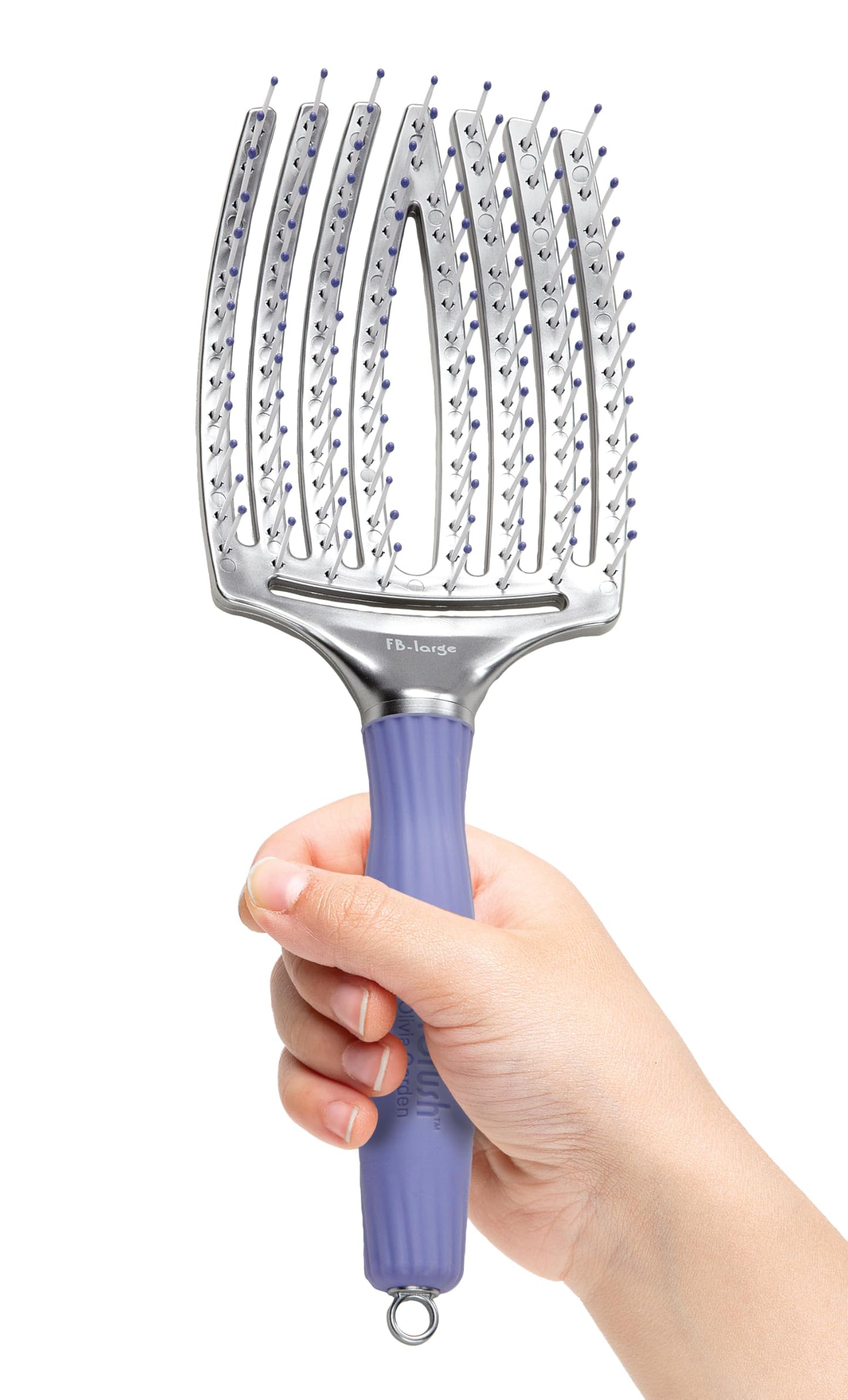 Olivia Garden Fingerbrush Curved and Vented Paddle Brush for Blow Drying - Ideal for Styling and Detangling All Hair Types - Scalp Massager Brush, Large