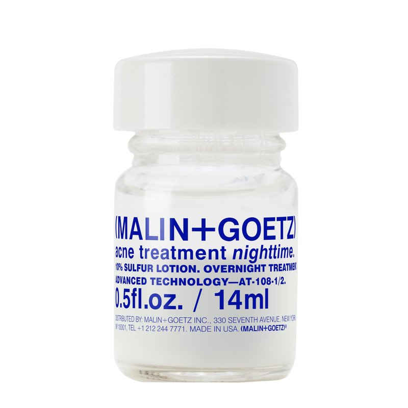 MALIN+GOETZ Acne Treatment Nighttime Overnight Spot Treatment 10% Sulfur, Salicylic Acid, Zinc Oxide, Camphor Calms Redness, Absorbs Oil, Helps Prevent Scarring Vegan + Cruelty-Free (0.5 Fl Oz)