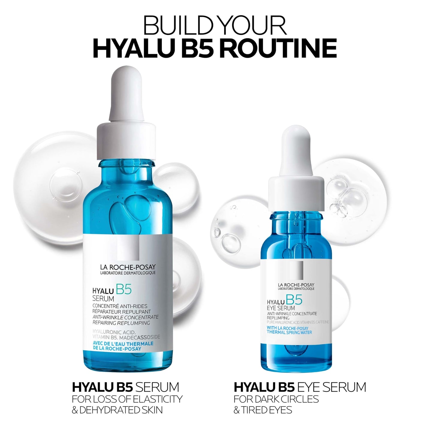 La Roche-Posay Hyalu B5 Eye Serum with Hyaluronic Acid & Caffeine for Dark Circles, Hydrating Serum for Dark Circles and Wrinkles with Roller Ball Applicator, Replumps Under Eye, Fragrance Free