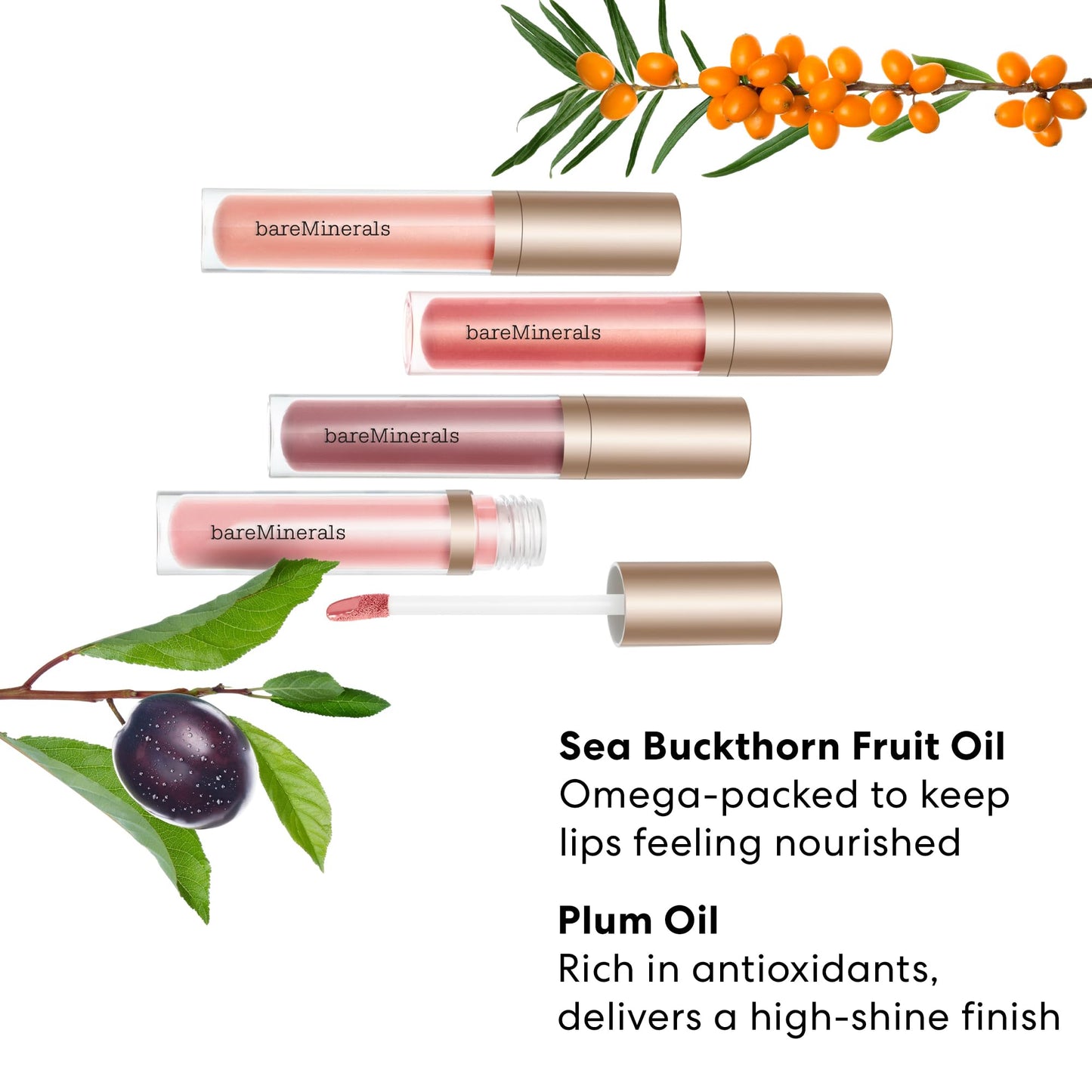 bareMinerals Mineralist Lip Gloss-Balm, Peace, Vegan, Cruelty-Free & Dermatologist-Tested