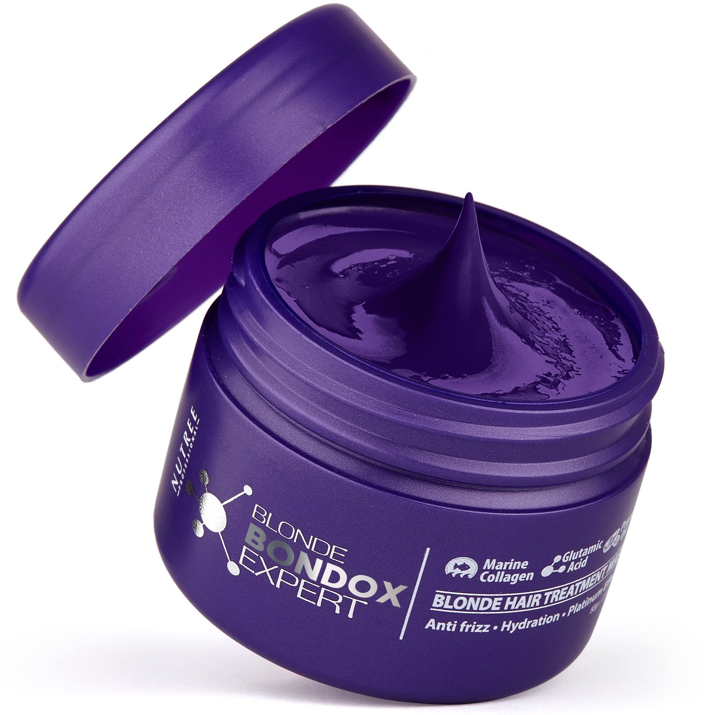 Amazonliss Keratin Hair Mask for Blondes – Deep Repair & Anti-Frizz Treatment with Almond Oil, Shea Butter & Marine Collagen – Restores Shine & Smoothness, 2.82 oz