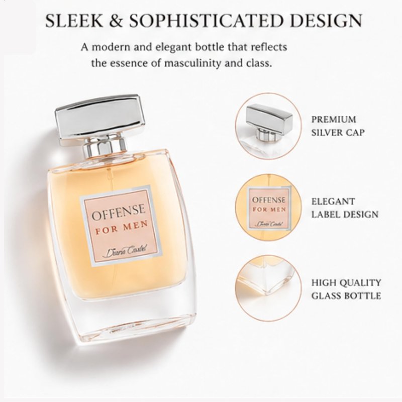 Diane Castel Offense - Citrus Woody Fragrance - Cologne for Men - Mens Cologne - Fresh Opening of Lemon, Orange, Grapefruit, and Pear - 3.3 oz