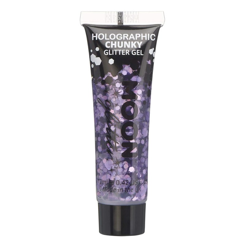 Holographic Chunky Face & Body Glitter Gel - Purple Sparkle for Makeup & Crafts | 12ml