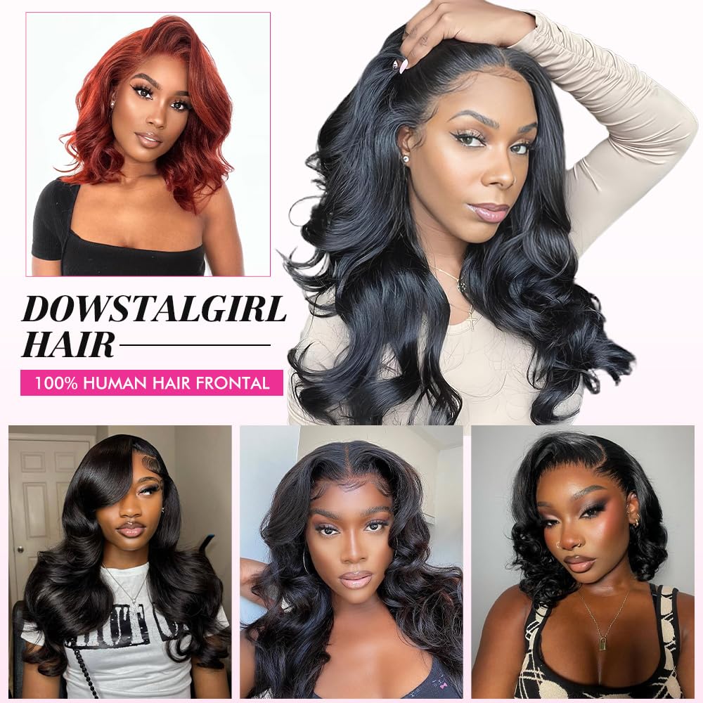 13x4 Lace Frontal Closure Body Wave Frontal Ear to Ear HD Lace Frontal Human Hair 100% Brazilian Virgin Human Hair Closure 16 Inch Frontals Hair Pieces for Women Free Part 150% Density