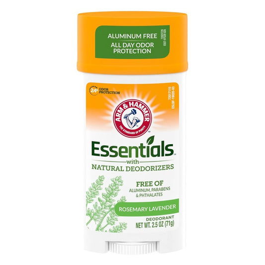 ARM & HAMMER Essentials Deodorant - Natural Rosemary Lavender Wide Stick | 2.5oz (Pack of 6) - Aluminum & Paraben Free