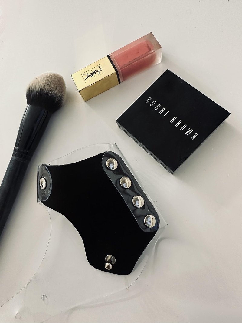 Makeup Palette for Artwork | Stylish Glove for Makeup Artists | Made of Natural Leather and Hypoallergenic Vinyl (BLACK, Small RIGHT)