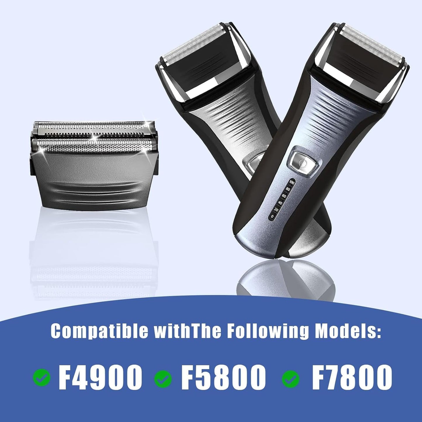 Shaver Replacement Foil Head - Compatible with Remington TITANIUM-X Flex & Pivot | 2-Pack Black