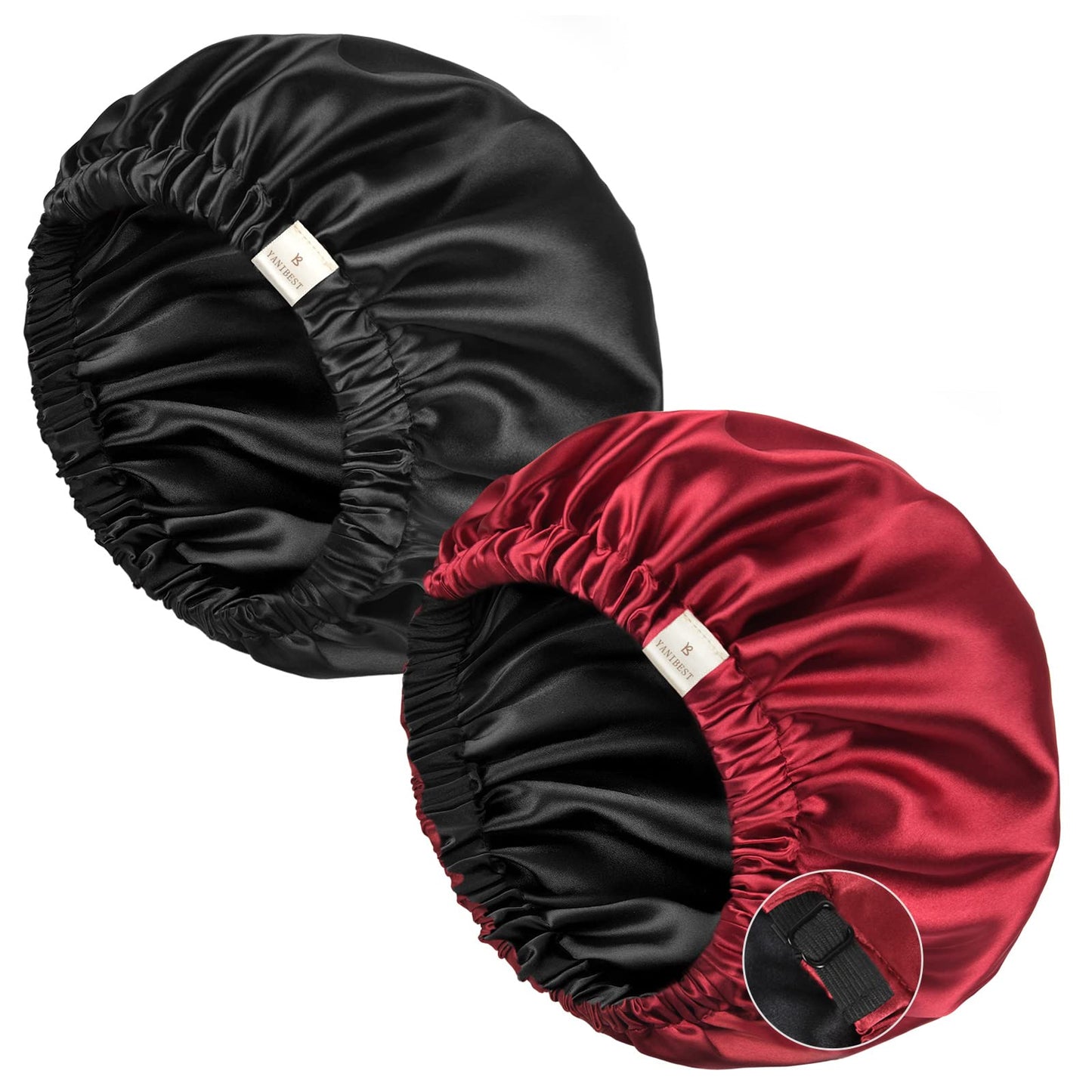YANIBEST Satin Bonnet for Sleeping Women Men, Adjustable Hair Bonnet