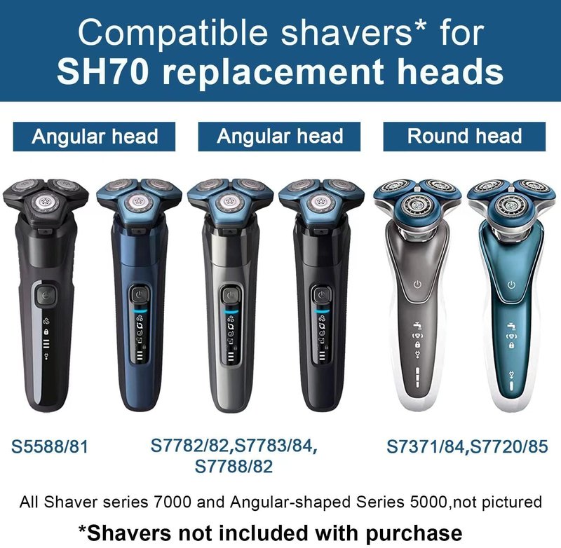 Philips Norelco SH71 Replacement Heads - Durable ComfortCut Blades for Series 7000 & 5000 | Compatible with S7782 & S7788