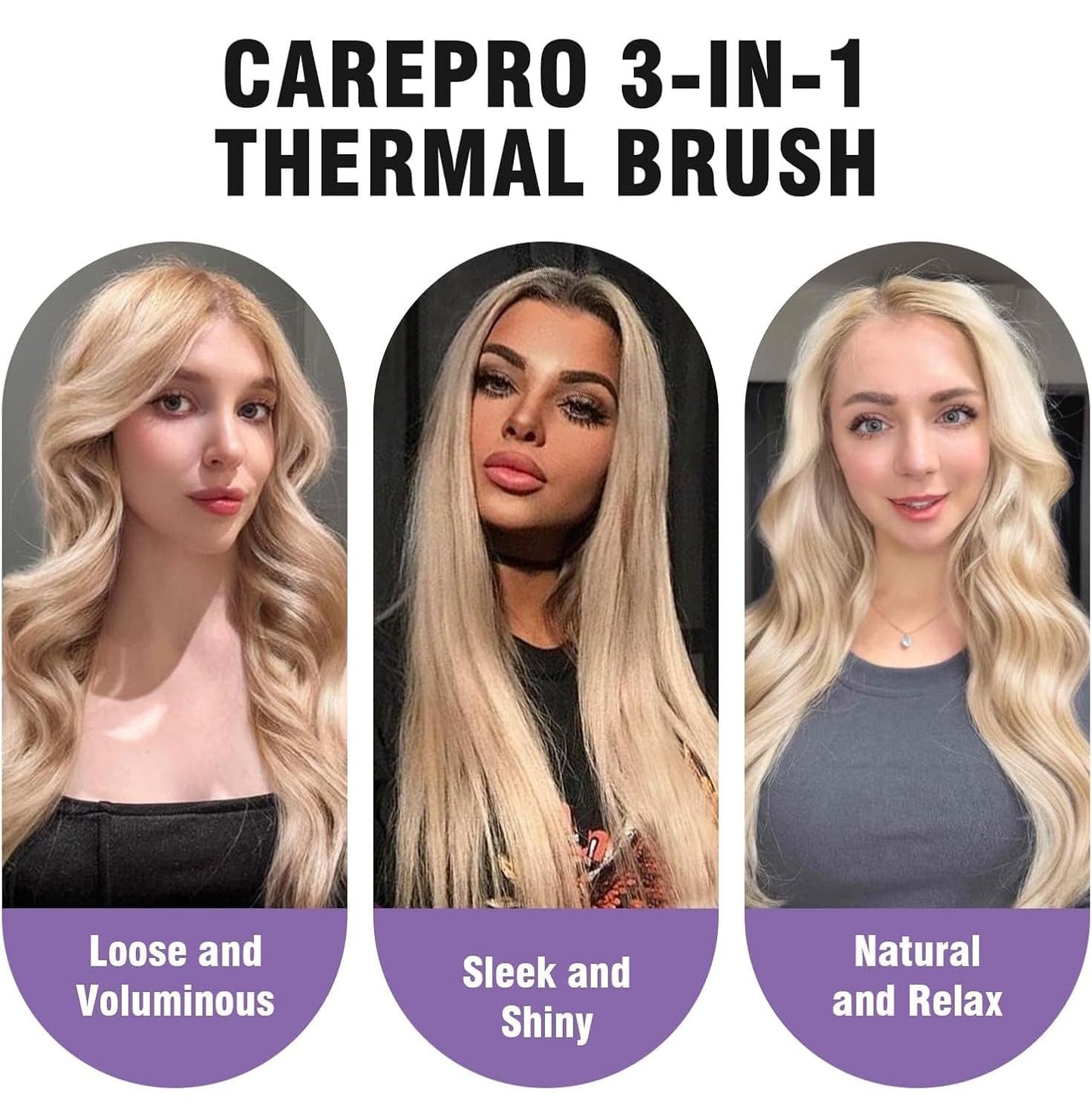 ZAVAREA Thermal Brush, 1.5 Inch Heated Round Brush Stylers, 800M Negative Ions Ceramic for Less Frizz Damage, 4 Temperature Set, Dual Voltage for Travel, Easy Use Boosts Shine, Dual Voltage