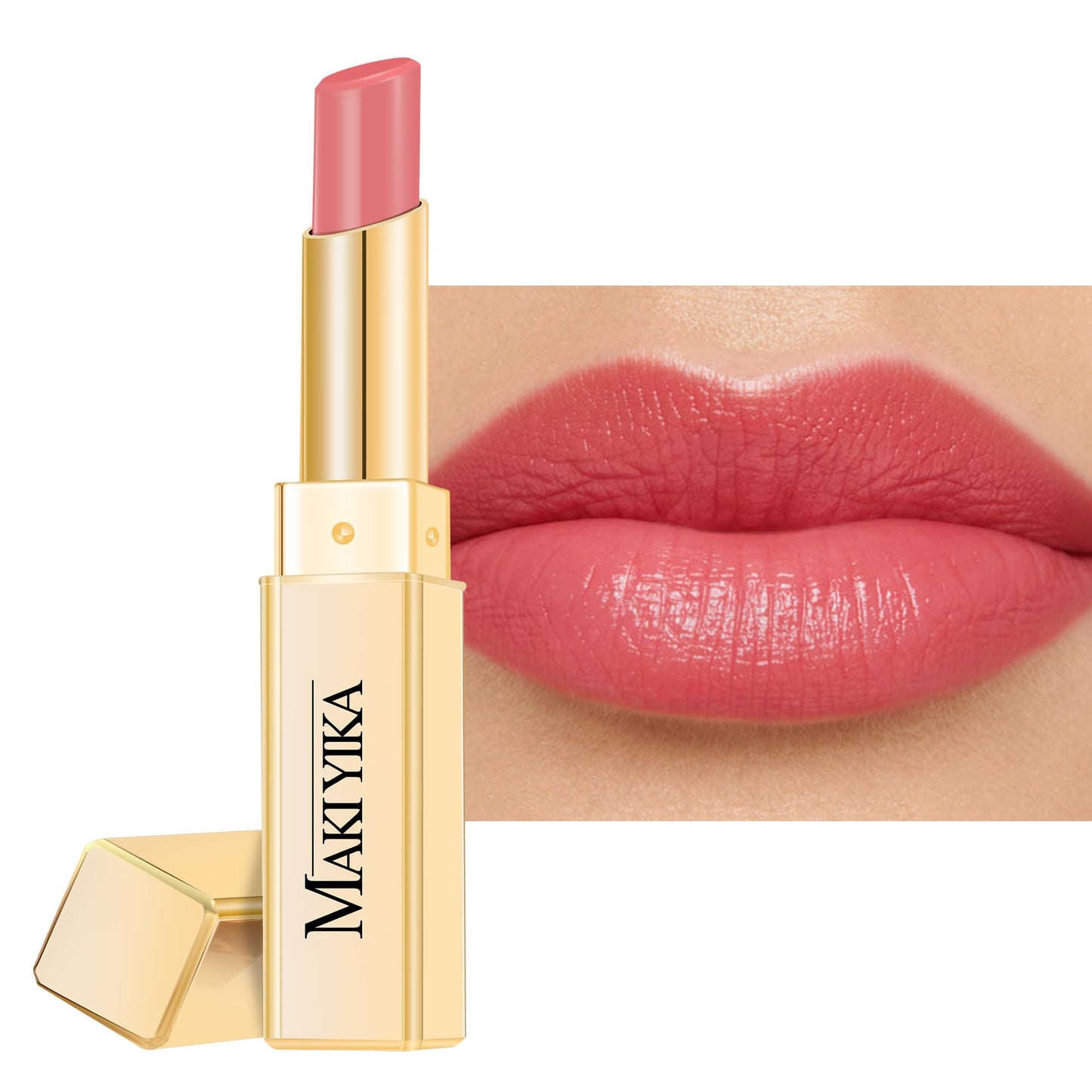 MAKI YIKA Moisture Pink Lipstick for Women Hydrate Tinted Lip Balm for Mother's Day Dry Cracked Lips Sheer Lipstick Lip Tinted Glossy Finish,MA058 Nude Pink