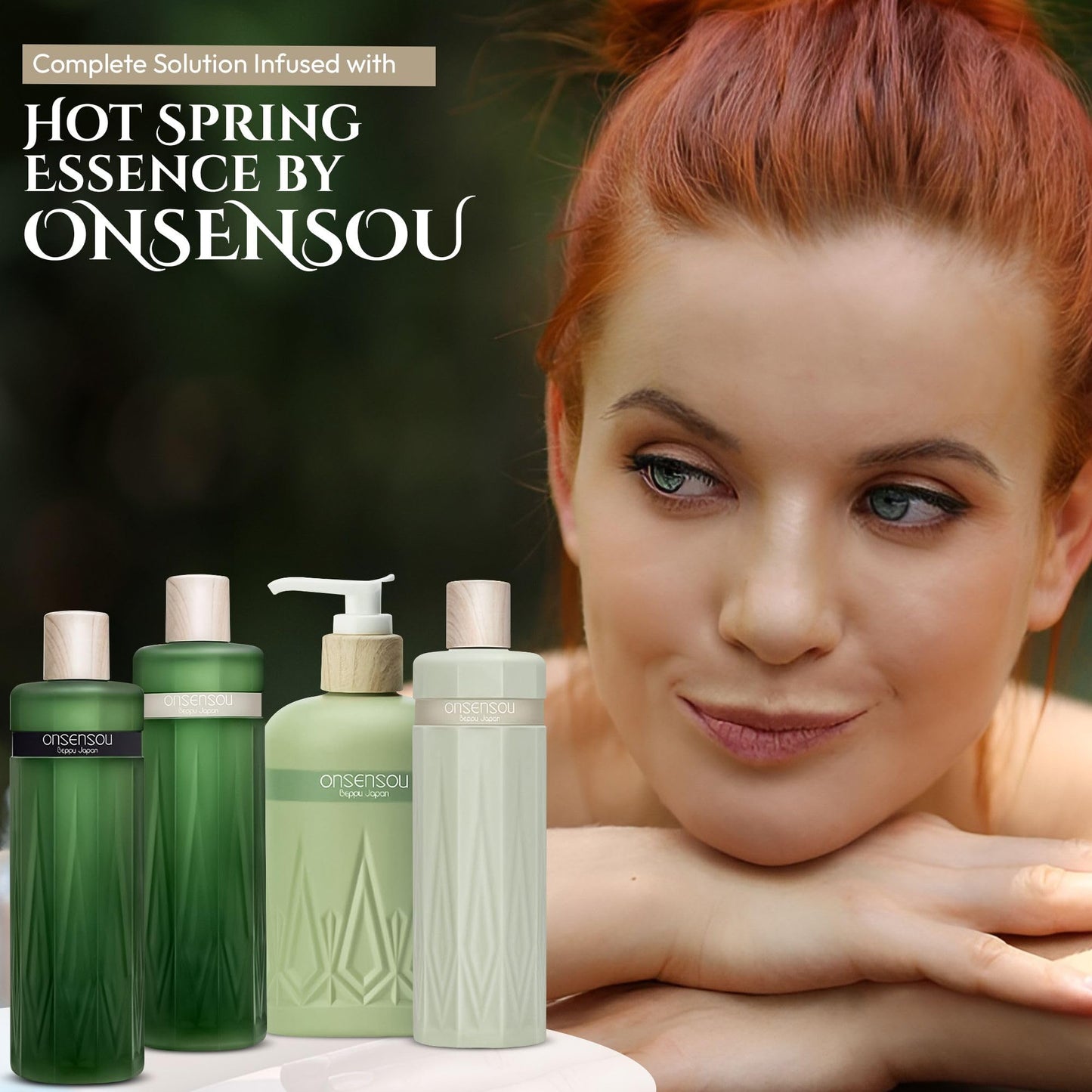 ONSENSOU Hair Treatment for Sensitive Scalp & Dry, Damaged Hair Women & Men, Deep Conditioner with Hot Spring Yeast & Greens Extract from Japan, Silicone & Sulfate Free, Daily Use, 10.1 Fl Oz