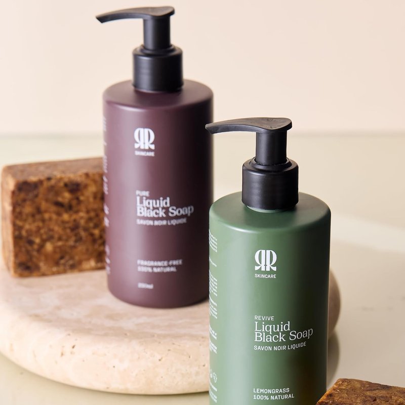 R&R Skincare Revive Liquid African Black Soap - Hydrating Shea Butter Cleanser for All Skin Types | 8.5 fl oz