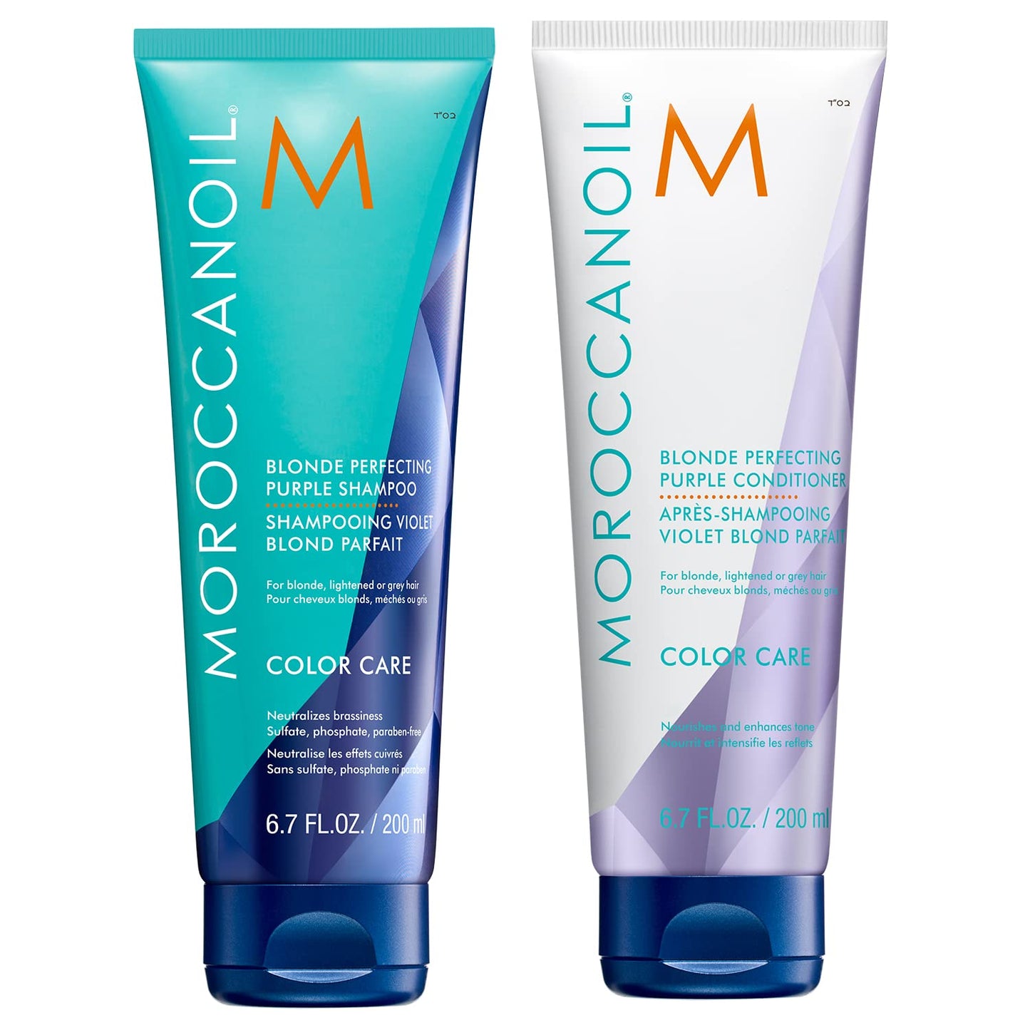 Moroccanoil Blonde Perfecting Purple Shampoo and Conditioner, 8.5 Fl. Oz.