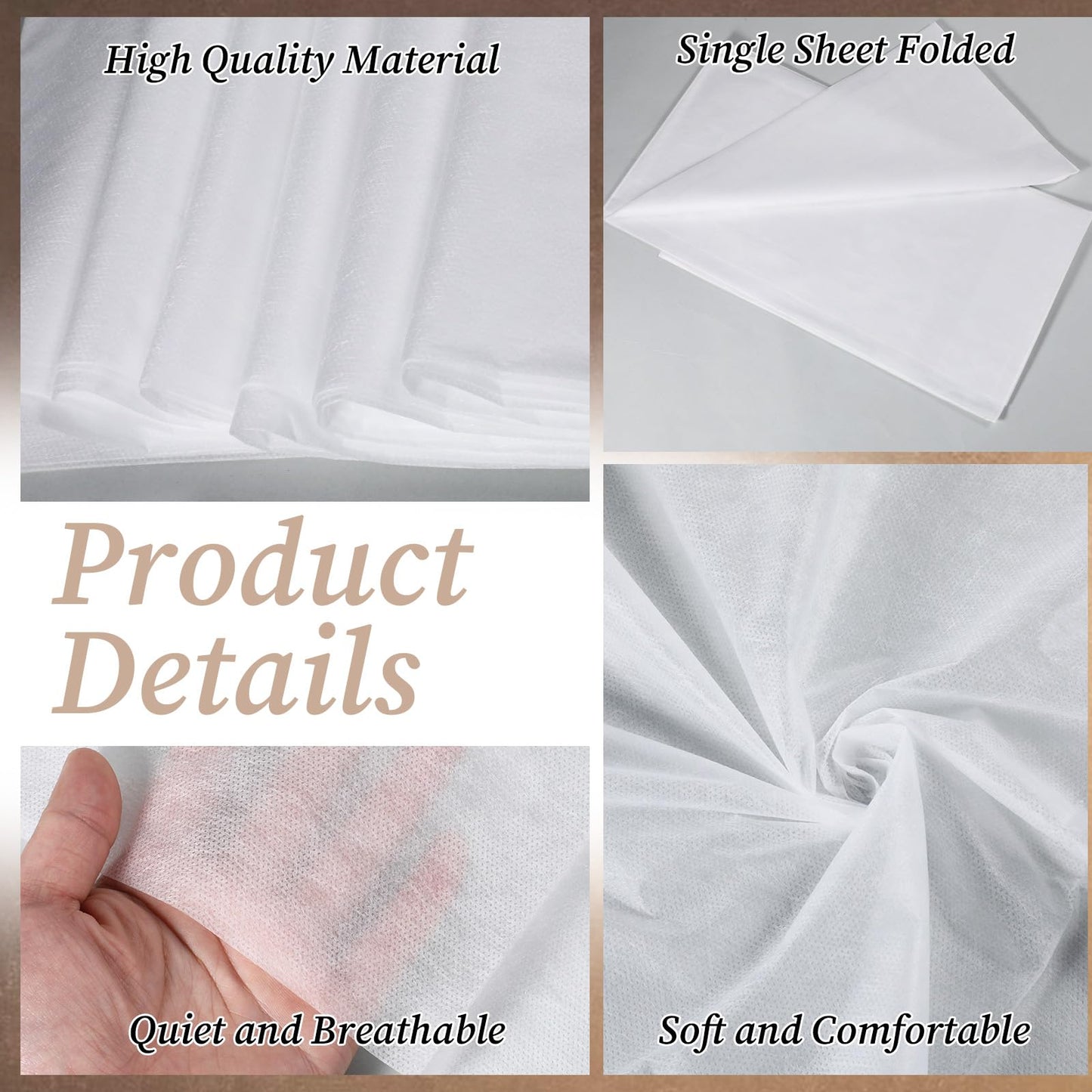 simarro 100Pcs Disposable Bed Sheets, 31.5x71 Inch Beauty Massage Table Sheets White Soft Breathable Non-Woven Fabric Bed Covers for Massage Table, Tattoo, SPA, Beauty Salon, Hotels