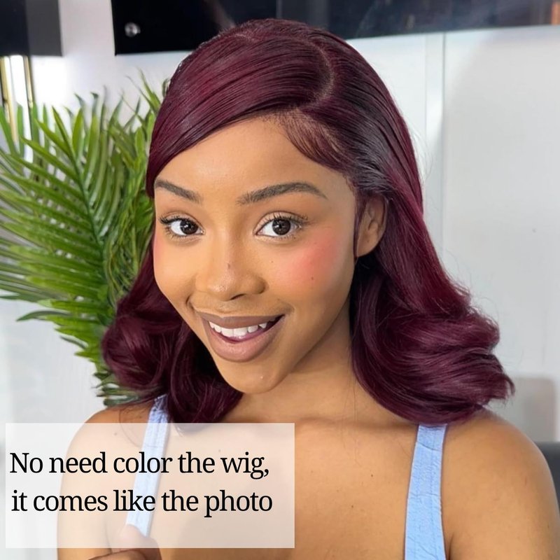 Dark Burgundy Wine Color Human Hair Bundles - Body Wave, 12A Virgin Remy, Soft & Thick | 10-12-14 Inch