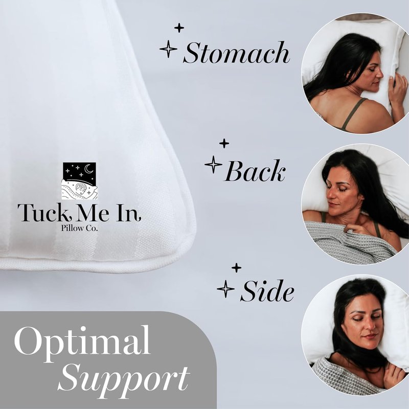 Down Alternative Pillows - Hypoallergenic Queen Size, Set of 2 | Premium Breathable Comfort for Side & Back Sleepers