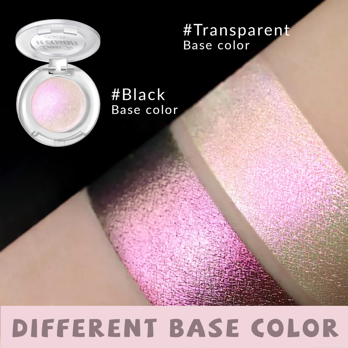 HOSAILY Holographic Multichrome Glitter Eyeshadow, Color Shift Metallic Shimmer Eyeshadow Palette, Chameleon Sparkle Inner Corner Eye Highlighter, Iridescent Eye Shadow Palette Fairy Makeup#05