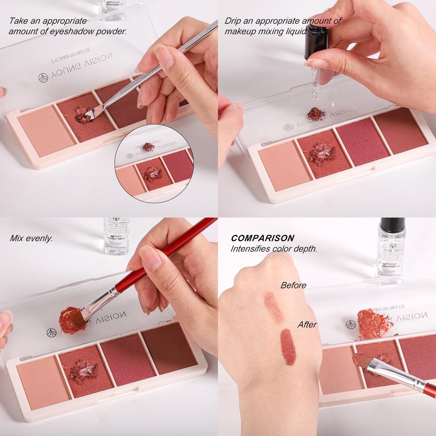 YOUNG VISION Makeup Mixing Liquid, Eyeshadow/Foundation Mixing Medium Makeup, Eyeliner Sealer, Pigment Enhancer, Durability Waterproof Transparent Make up Fixer Liquid Drops, 9ml/0.3 fl oz