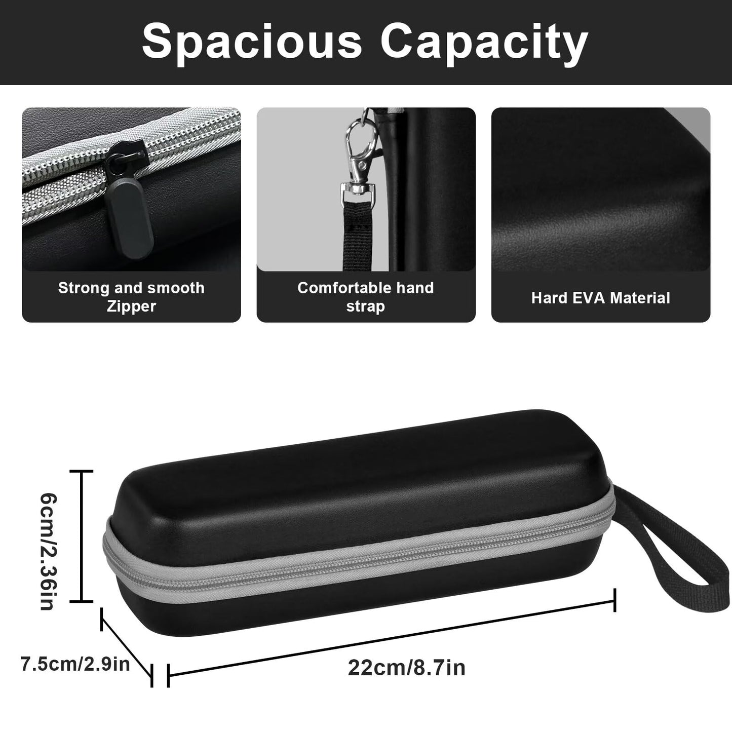 Toothbrush Travel Case for Oral-B/Oral-B Pro 1000 1500 5000 7000 7500 6000 9600/ Phlips Sonicare 4100 5100 1100 6100 5300 Electric Toothbrush, Portable Hard Protective Storage Bag (Black)