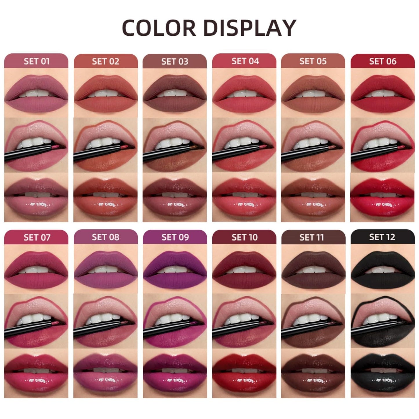 MAEPEOR All In One Lip Kit - 3 In 1 Smooth Lipliner, Lipgloss & Velvet Matte Liquid Lipstick Set with Hydrating Moisturizing Gloss and Creamy Liner - Kit 11, Hot Chocolate