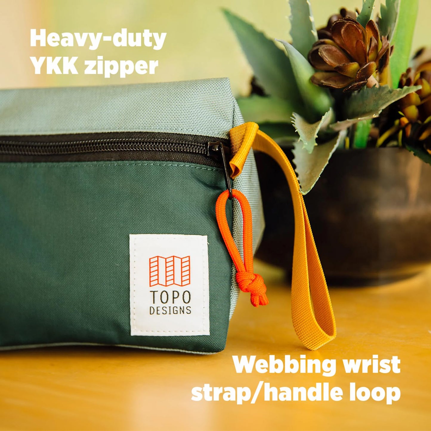 Topo Designs Dopp Kit - Travel Bag for Personal Care Essentials, Self Standing Triangular Shape, Fully Lined for Easy Cleaning, Recycled Nylon (Navy)