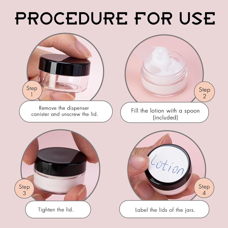Clear Sample Containers - 200 Count 3g Lip Balm Jars with Lids & Mini Spoons | Includes 200 Labels