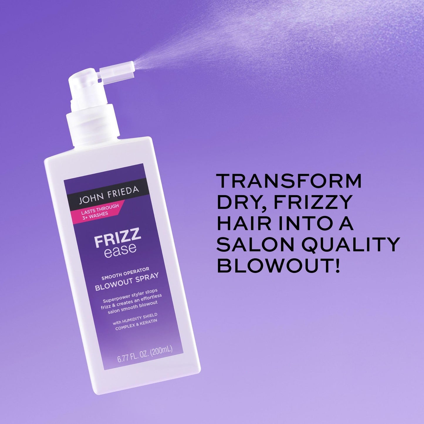 John Frieda Frizz Ease Smooth Operator Heat Protectant Spray, 6.77 fl oz
