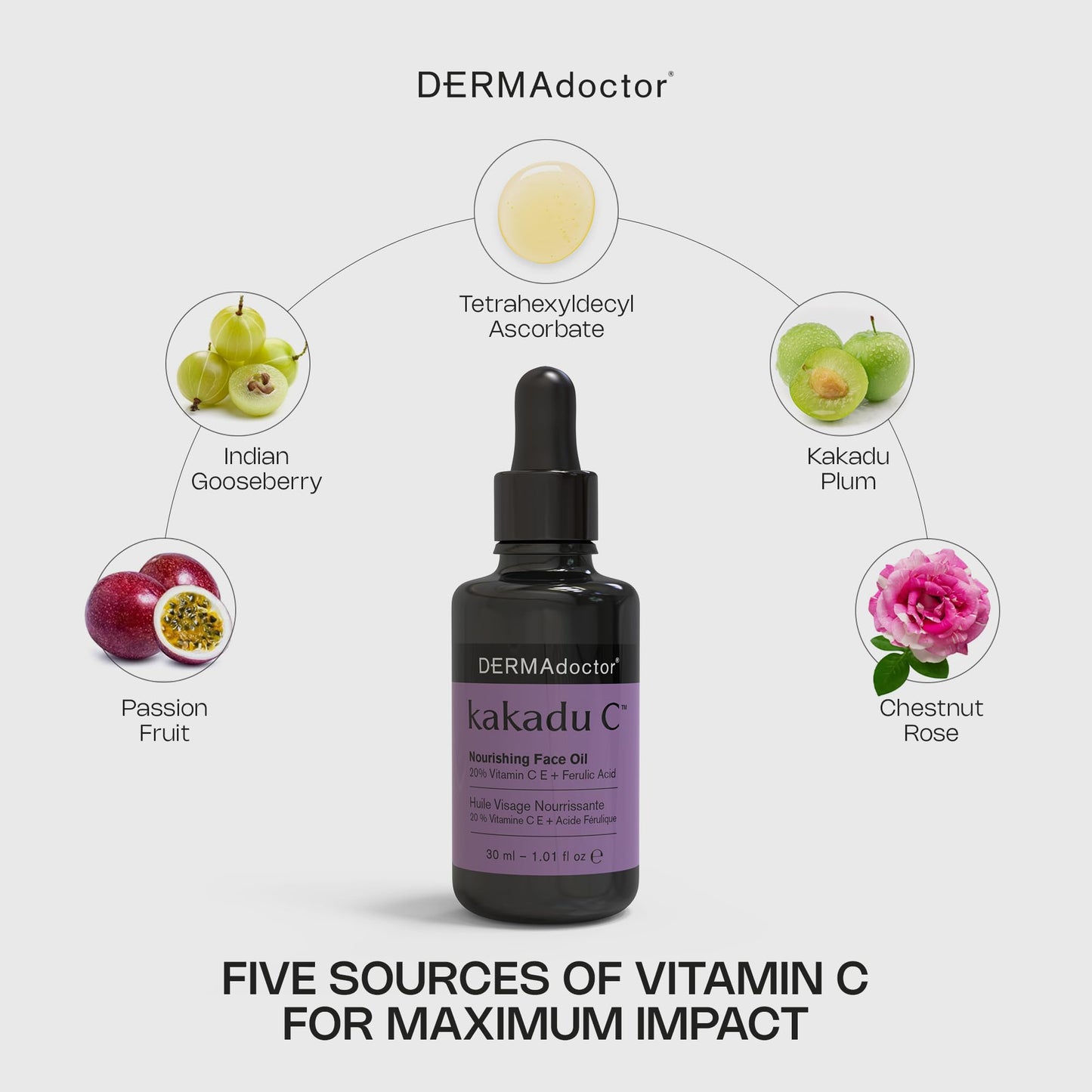 DERMAdoctor Vitamin C Oil for Face, Hydrating 20% Vitamin C Night Oil, 1 Oz