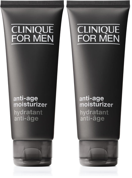 Clinique For Men Daily Anti-Age Face Moisturizer With Hyaluronic Acid,Vitamin E + Glycerin | Combats Lines,Wrinkles + Dullness | Hydrating-+ Brightening-| Lightweight,3.4 Fl Oz,(Pack of 2)