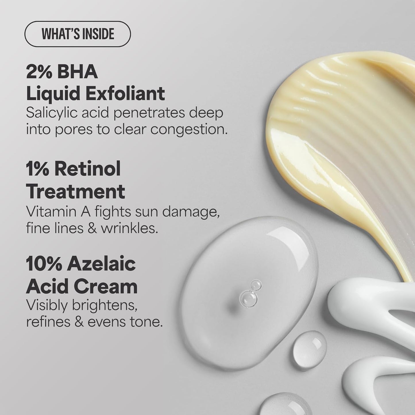 Paula's Choice Complexion Clarity Kit - 2% BHA Exfoliant & 1% Retinol Treatment | 3-Piece Skin Care Set for Clear, Glowing Skin