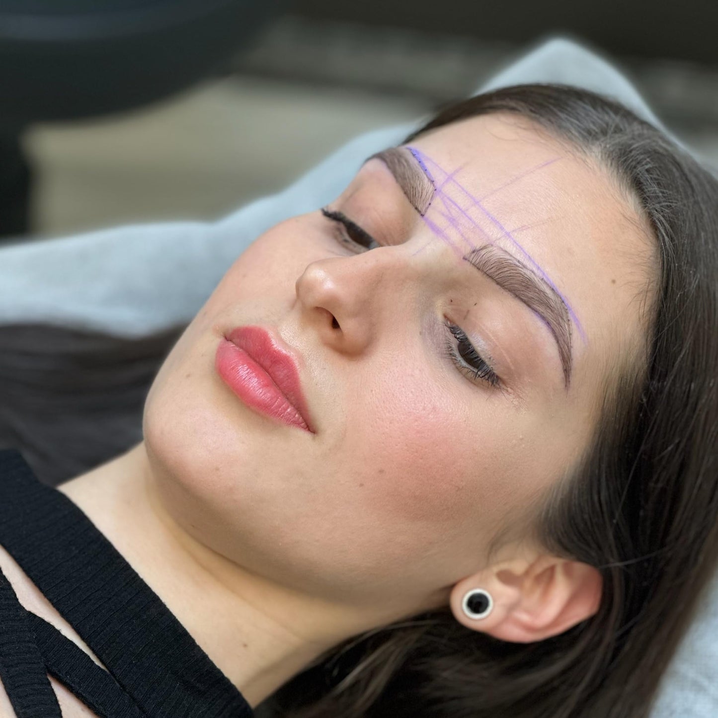 Ink Permanent Brow Mapping String [100 Ft Bottles - 30 m] Pre-Inked String for Permanent Makeup and Microblading Supplies, Brow Mapping Kit, Eyebrow Thread for Brow Shaping (Lilac)