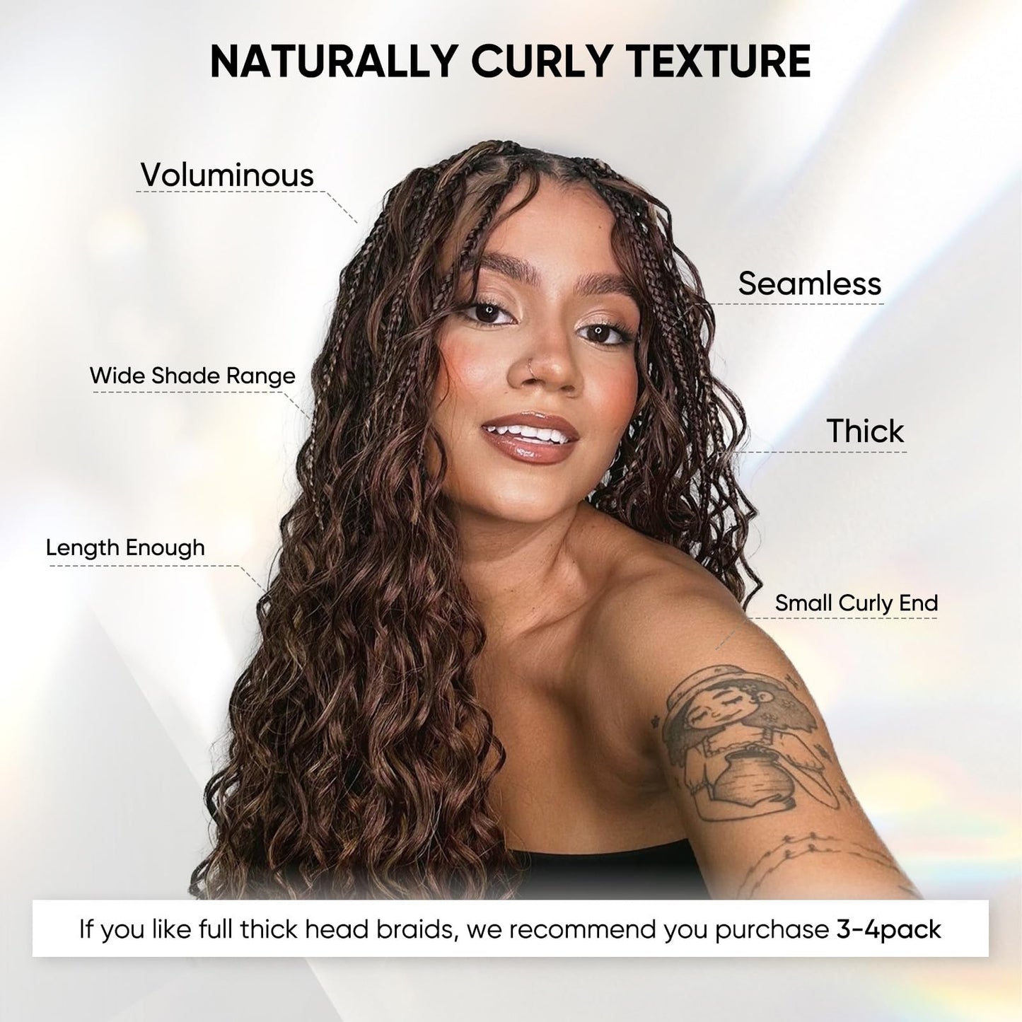 Human Braiding Hair 14Inch 100g Chocolate Brown Deep Wave Bulk No Weft Bohemian for 100% Brazilian Virgin Curly Extensions Boho Braids (#4)