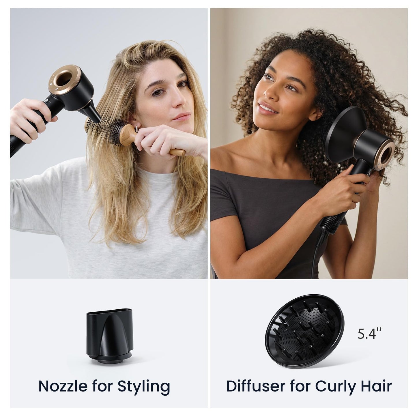 CIVEYA Dual Voltage Hair Dryer for European Travel & Home Use, 110,000RPM Fast Drying Ionic Blow Dryer with Diffuser, Lightweight/Quiet/Portable Hairdryer with 4 Temps, 3 Speeds & Cool Shot Black