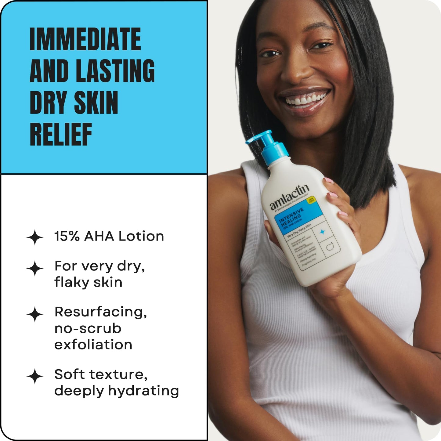 AmLactin Crepe Firming 12 oz Cream & Intensive Healing 7.9 oz Lotion Bundle - Exfoliator and Moisturizer