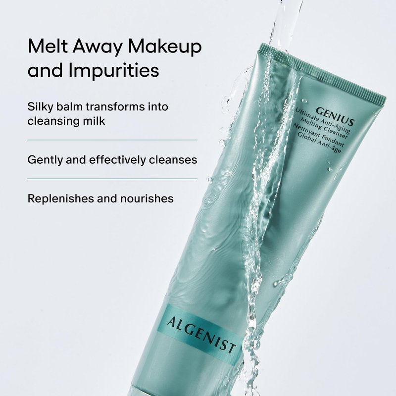 Algenist GENIUS Ultimate Anti Aging Melting Cleanser - 3 in 1 Cleansing Balm to Oil Milk - Makeup Remover with Alguronic Acid & Microalgae Oil - Hydrating Face Cleanser for Dry Skin (5 Fl oz)