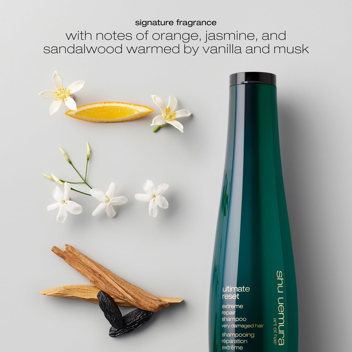 shu uemura art of hair Ultimate Reset Extreme Repair Shampoo - Strengthens to Reduce Breakage and Split Ends, Deeply Conditions and Nourishes Damaged Hair, With Japanese Rice Extract, 2.5 Fl Oz