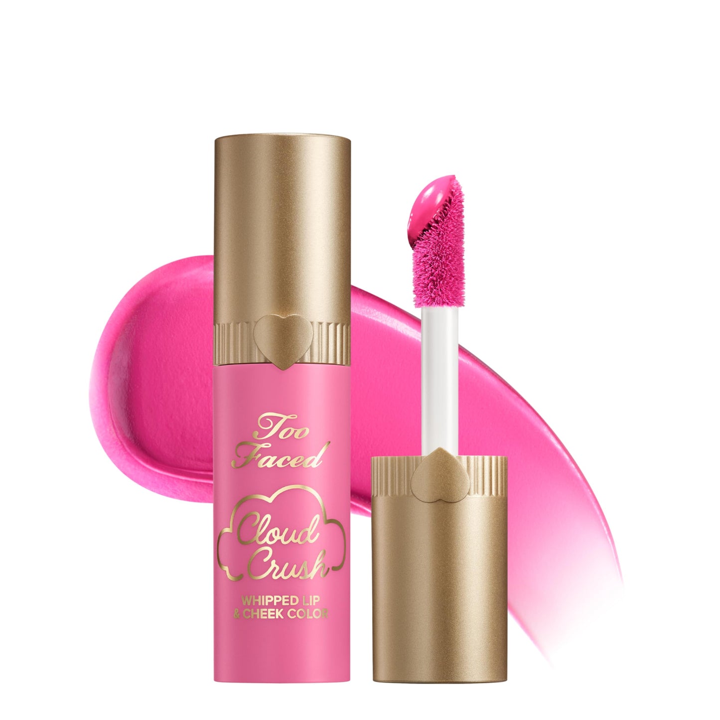 Too Faced Cloud Crush Whipped Lip & Cheek | Creamy Multi-Use Formula with Hyaluronic Oil for a Soft-Focus Longwear Flush, 0.15 Fl Oz, Candy Clouds