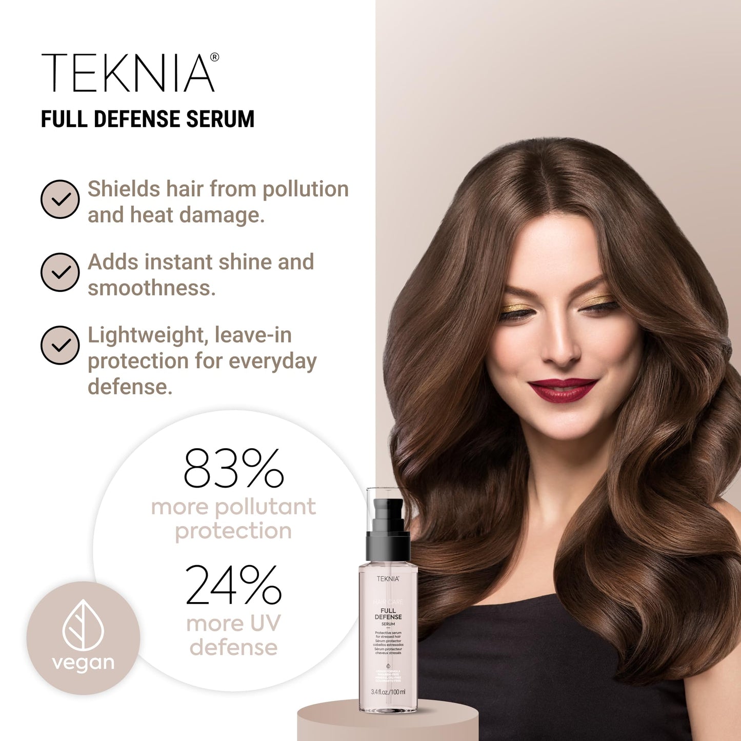 Lakmé Teknia Full Defense Hair Serum, Protective Hair Serum for Pollution & UV Rays, 3.5 Fl Oz
