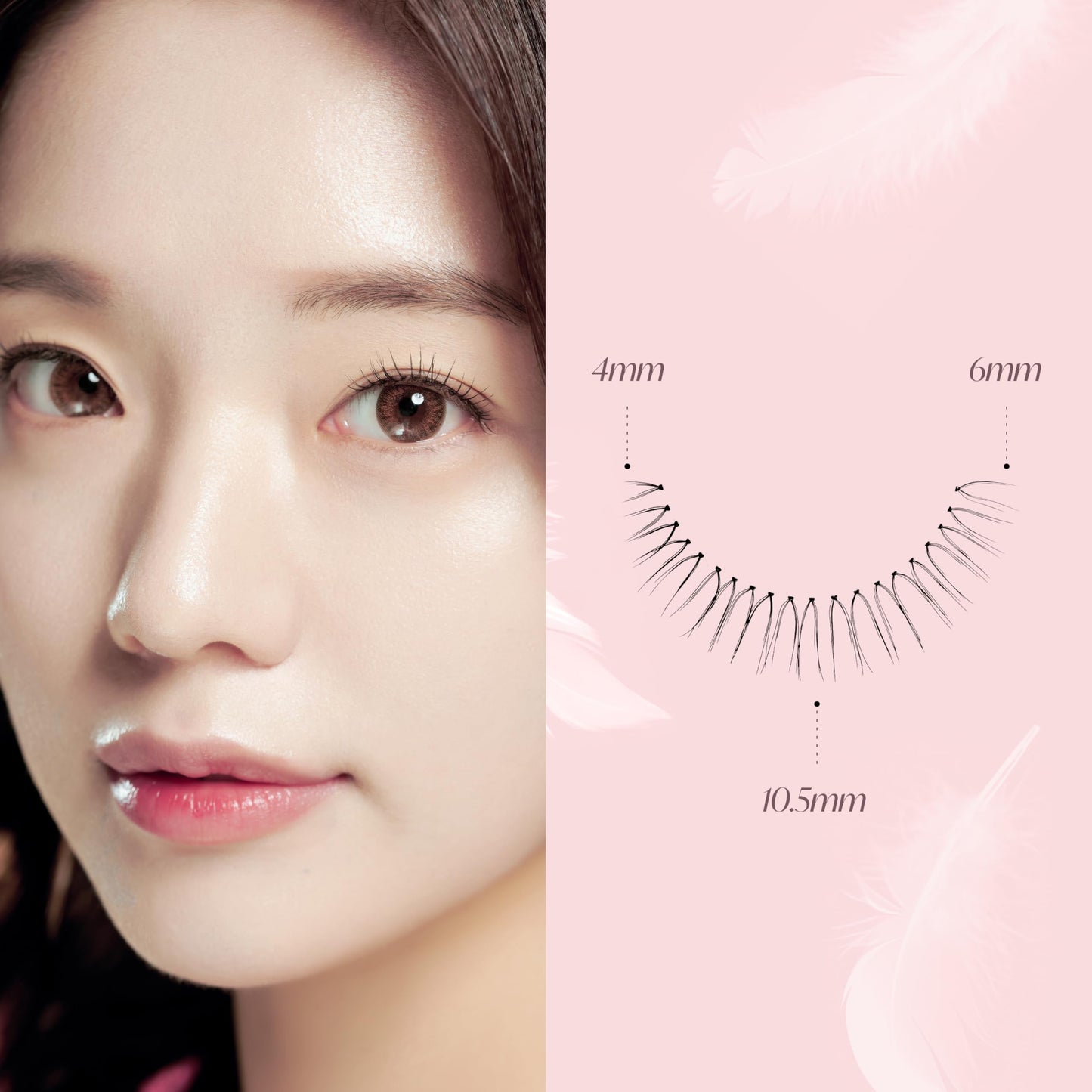 EYEME Cutting Eyelash NO.V32 – 5 Set Pack, Customizable Cluster Lashes with Layered Short & Long Fibers for a Soft, Romantic Look, Lightweight & Flexible, K-Beauty