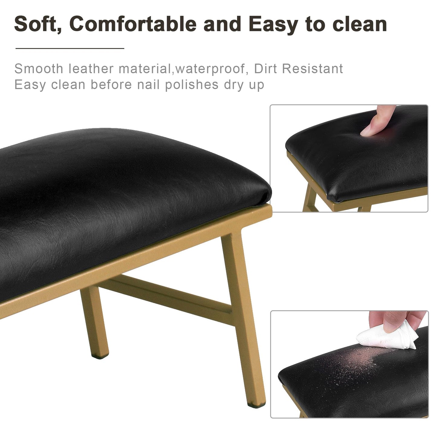 Arm Rest for Nails, Nail Arm Rest for Nail Tech with Microfiber Leather Nail Table Mat, Manicure Hand Rest Stand Nail Art Accessories Tool for Nails Tech(Marble)