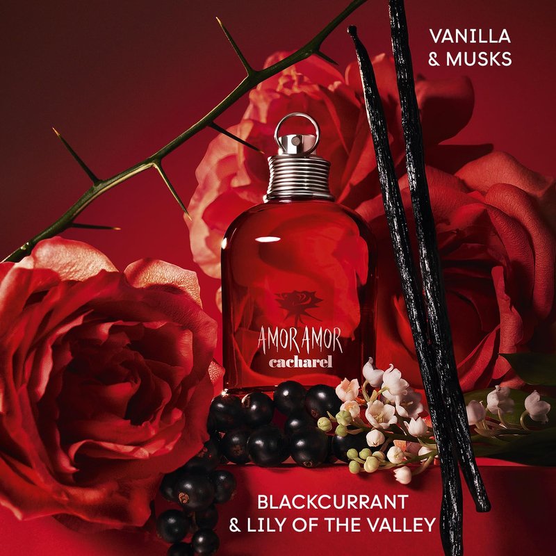 Amor Amor Eau de Toilette for Women - Fruity Vanilla & Blackcurrant Perfume | Sensual, Sweet & Romantic Fragrance