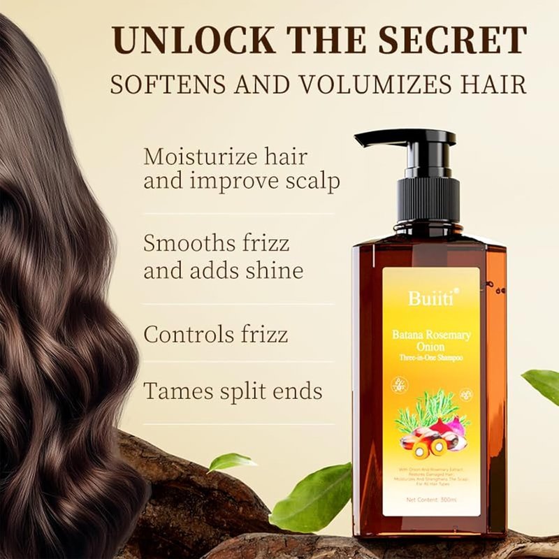 Batana Oil Shampoo for Hair Growth - Rosemary & Onion Infused, Anti-Hair Loss Treatment | 10.14 fl oz (2PCS)