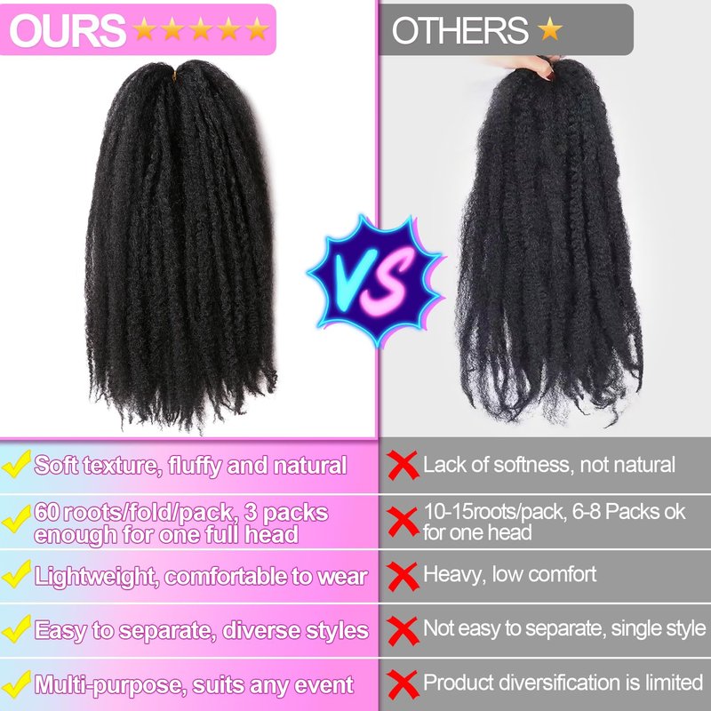 Marley Twist Braiding Hair-18 Inch 90Roots/unfold Soft Marley Twist Hair For Twists 3 Packs Lightweight Cuabn Twist Hair For Black Women (18 Inch 3 Packs, #4)