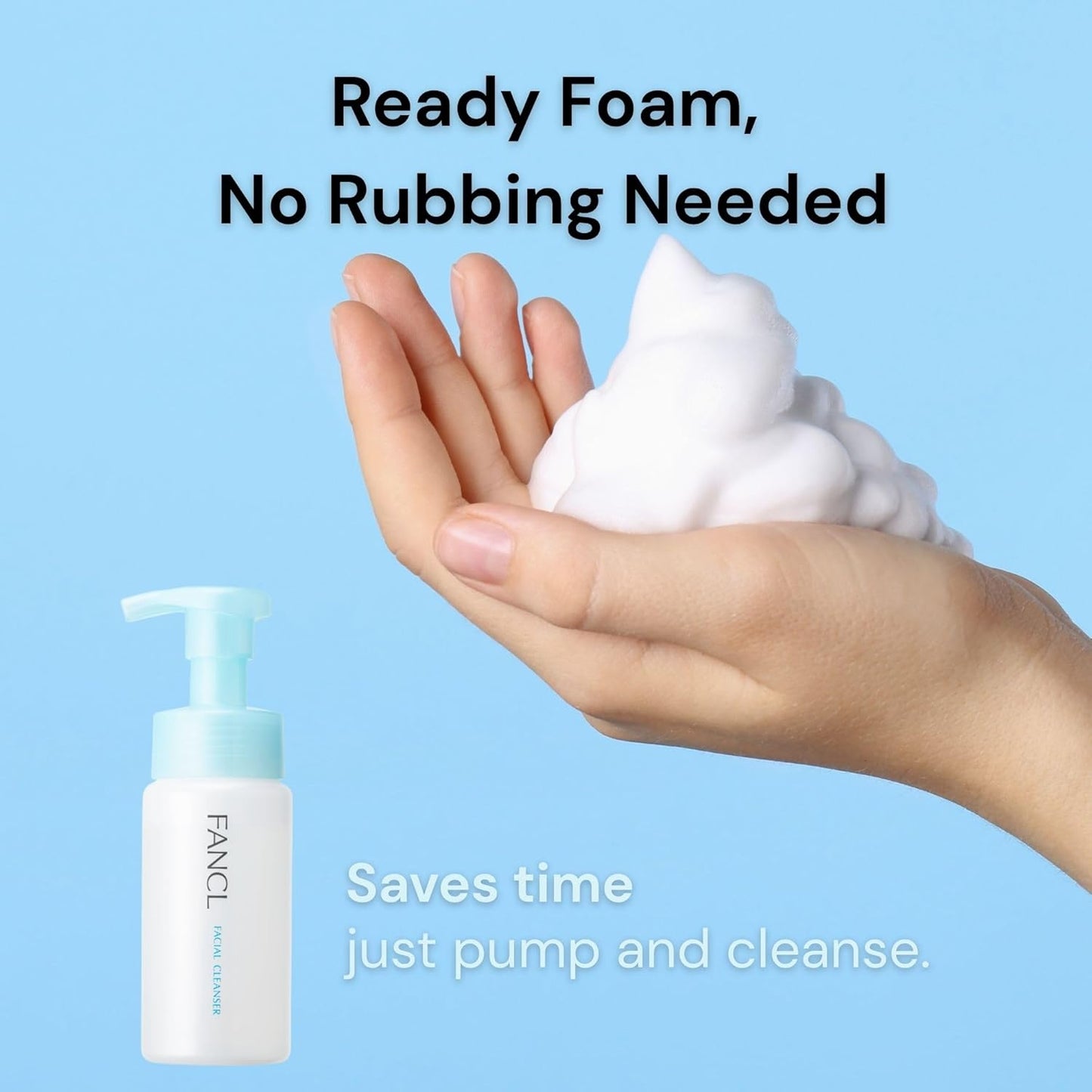 Pure Moist Cleansing Foam - Japanese Additive-Free Face Wash | Hydrating & Gentle Cleanser for All Skin Types