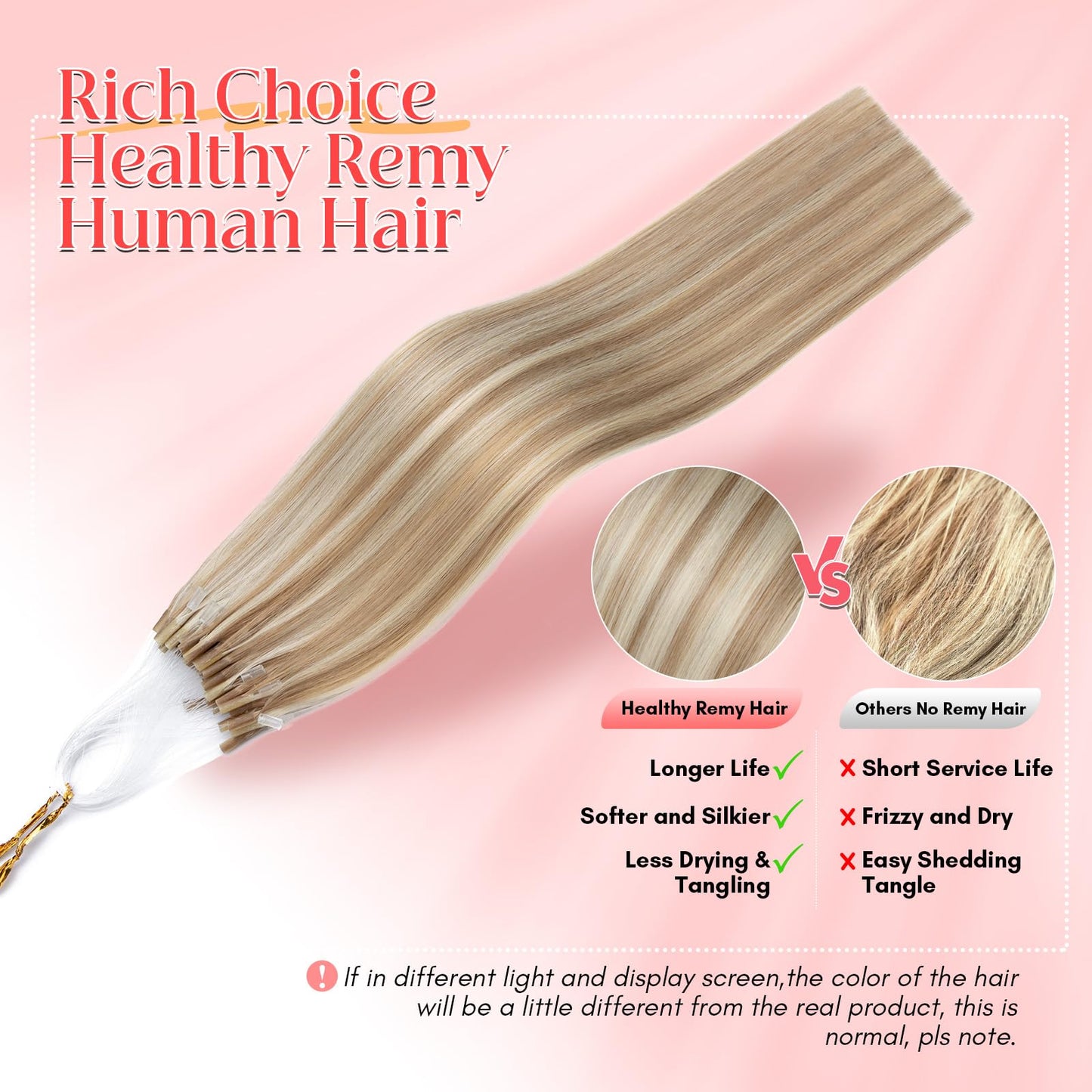 S-noilite U Tip Hair Extensions 100% Real Remy Human Hair Upgraded Micro Ring K Tip Extensions Pre Bonded Keratin Hair Extensions 50g/50 Stands 14 Inch Golden Brown Highlighted Bleach Blonde